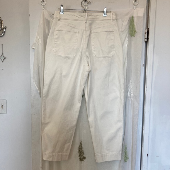 Gap high rise Barrel Khaki size 8 white - Picture 2 of 3